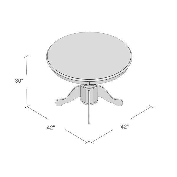 Charlton Home® Anjelita 42'' Solid Wood Pedestal Dining Table & Reviews